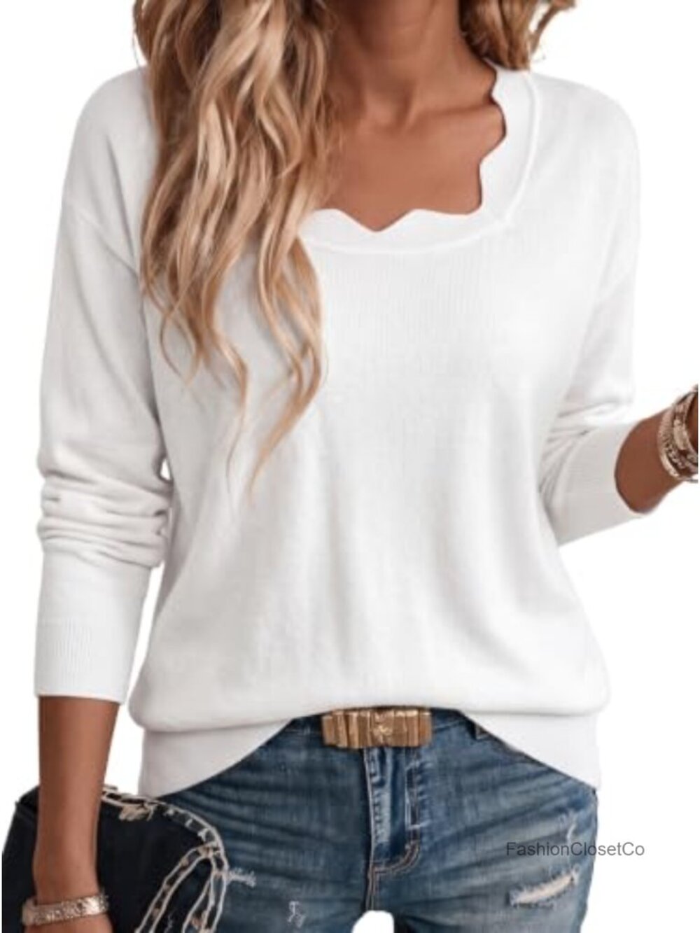 Dokotoo Lightweight Wool Sweater Square Neck Pullover for Women
